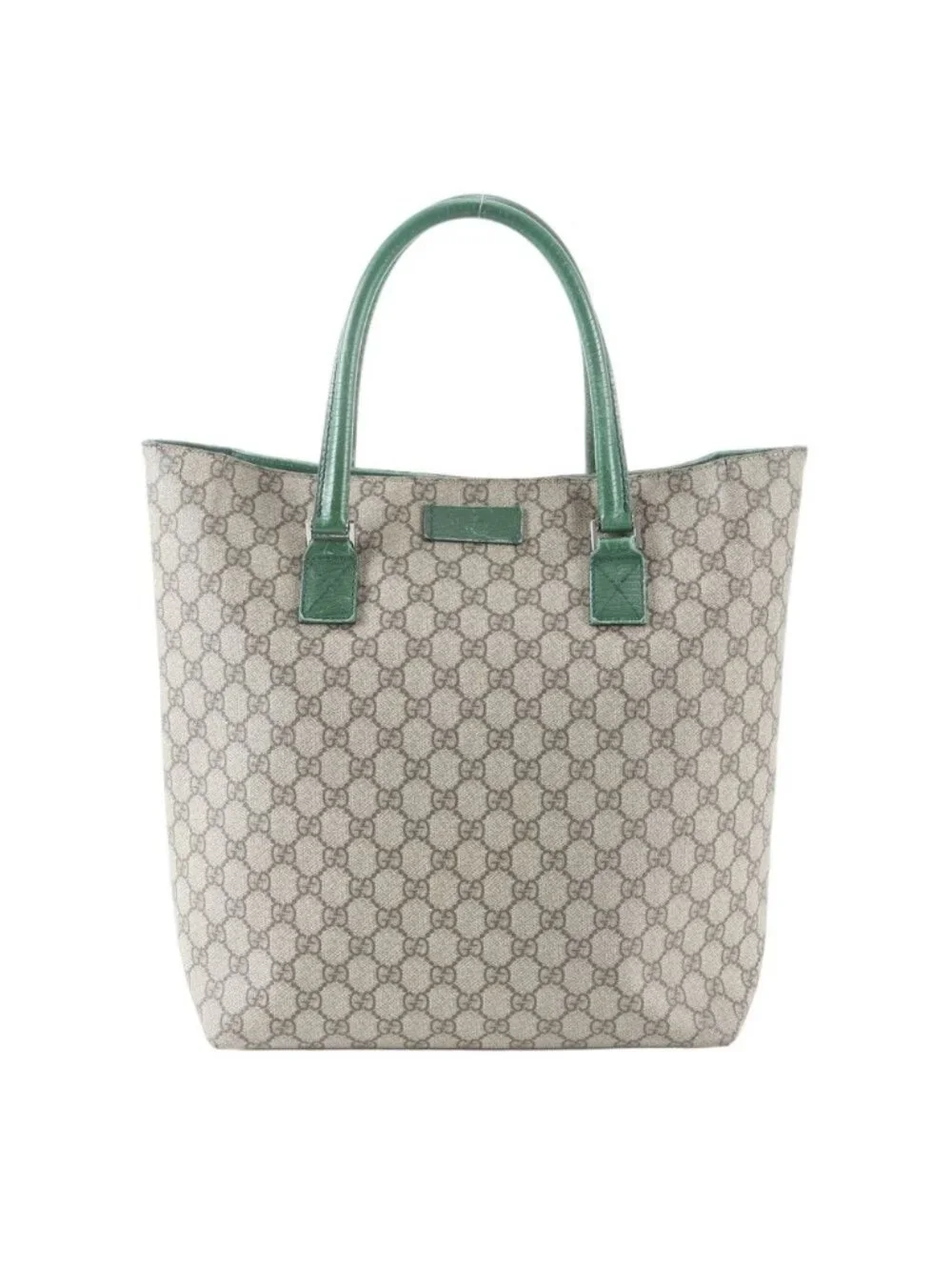 Gucci GG Supreme Leather Tote Shoulder Business Document Brown